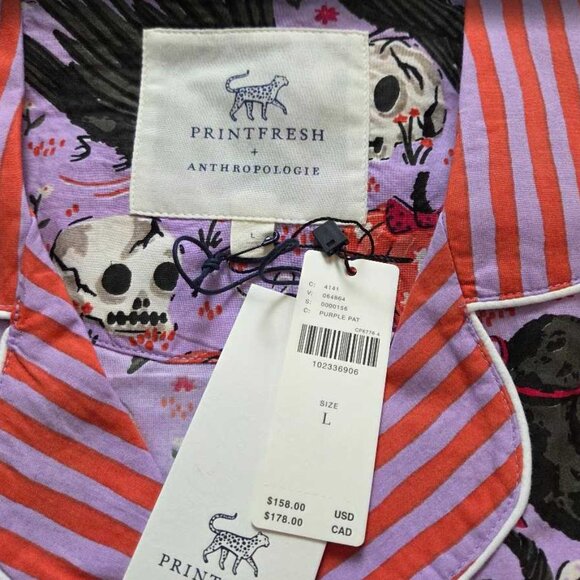 New L Printfresh x Anthropologie Sleepy Hollow long-sleeve Halloween pajama set - Picture 5 of 11